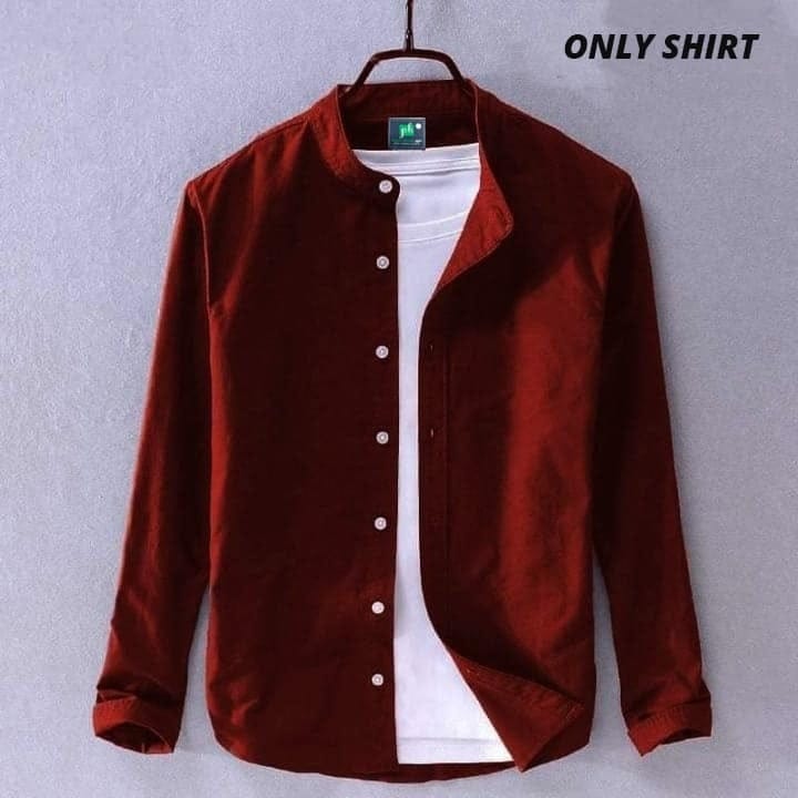 Premium Stylish Oxford Cotton Ban Collar Semi-Formal Shirt for Men - Image 6