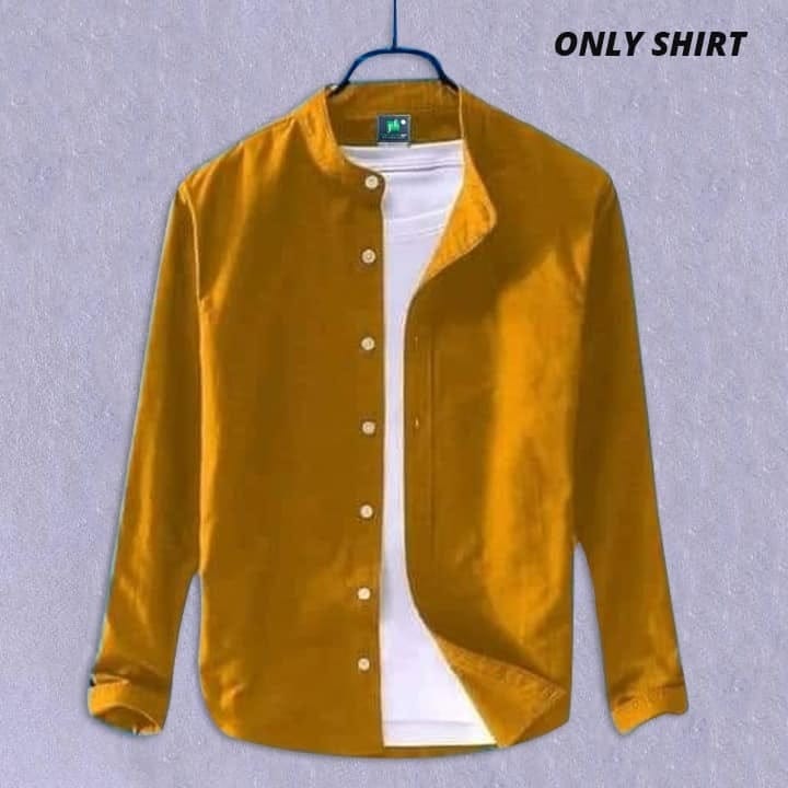 Premium Stylish Oxford Cotton Ban Collar Semi-Formal Shirt for Men - Image 2