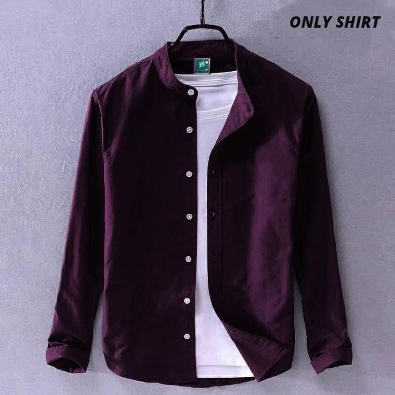 Premium Stylish Oxford Cotton Ban Collar Semi-Formal Shirt for Men - Image 5