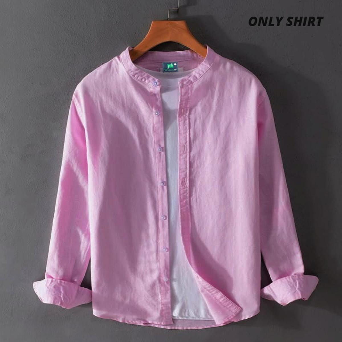 Premium Stylish Oxford Cotton Ban Collar Semi-Formal Shirt for Men - Image 4