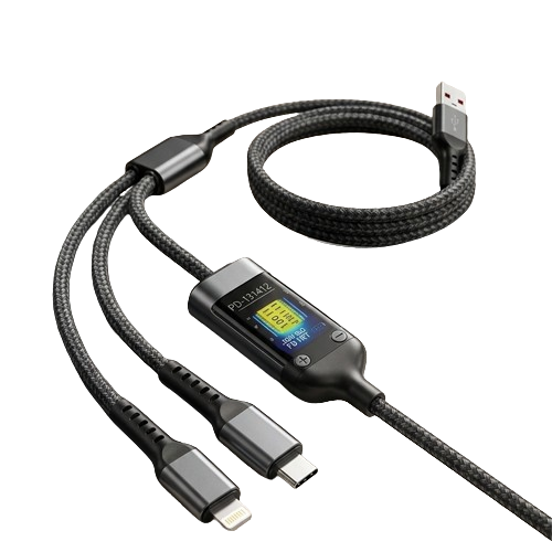 Premium 3-in-1 High-Speed 100W Charging Cable with LED Power Display - Image 4