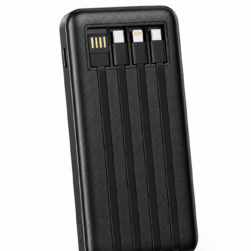 Ven-Dens 10000mAh High-Quality Power Bank with Built-in Cables (Model: VD-PB058) - Image 4