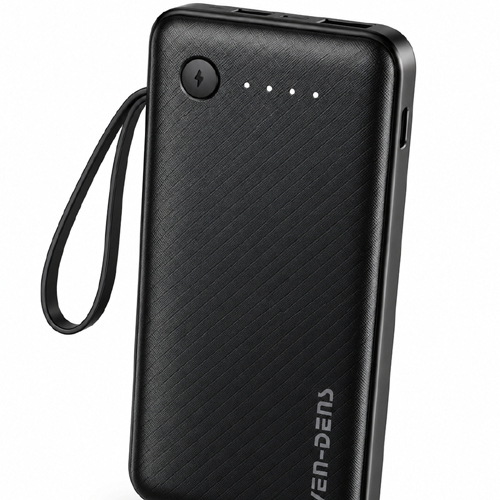 Ven-Dens 10000mAh High-Quality Power Bank with Built-in Cables (Model: VD-PB058) - Image 3