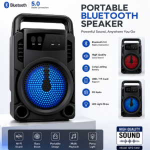 GreatNice 3-Inch Portable Wireless Bluetooth Speaker with LED Light